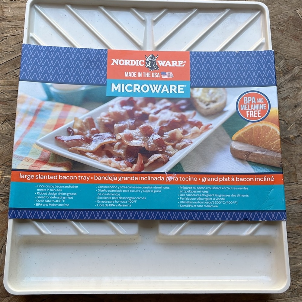 Vintage Nordic ware 304 Microwave Bacon Tray and Food Defroster Made USA new